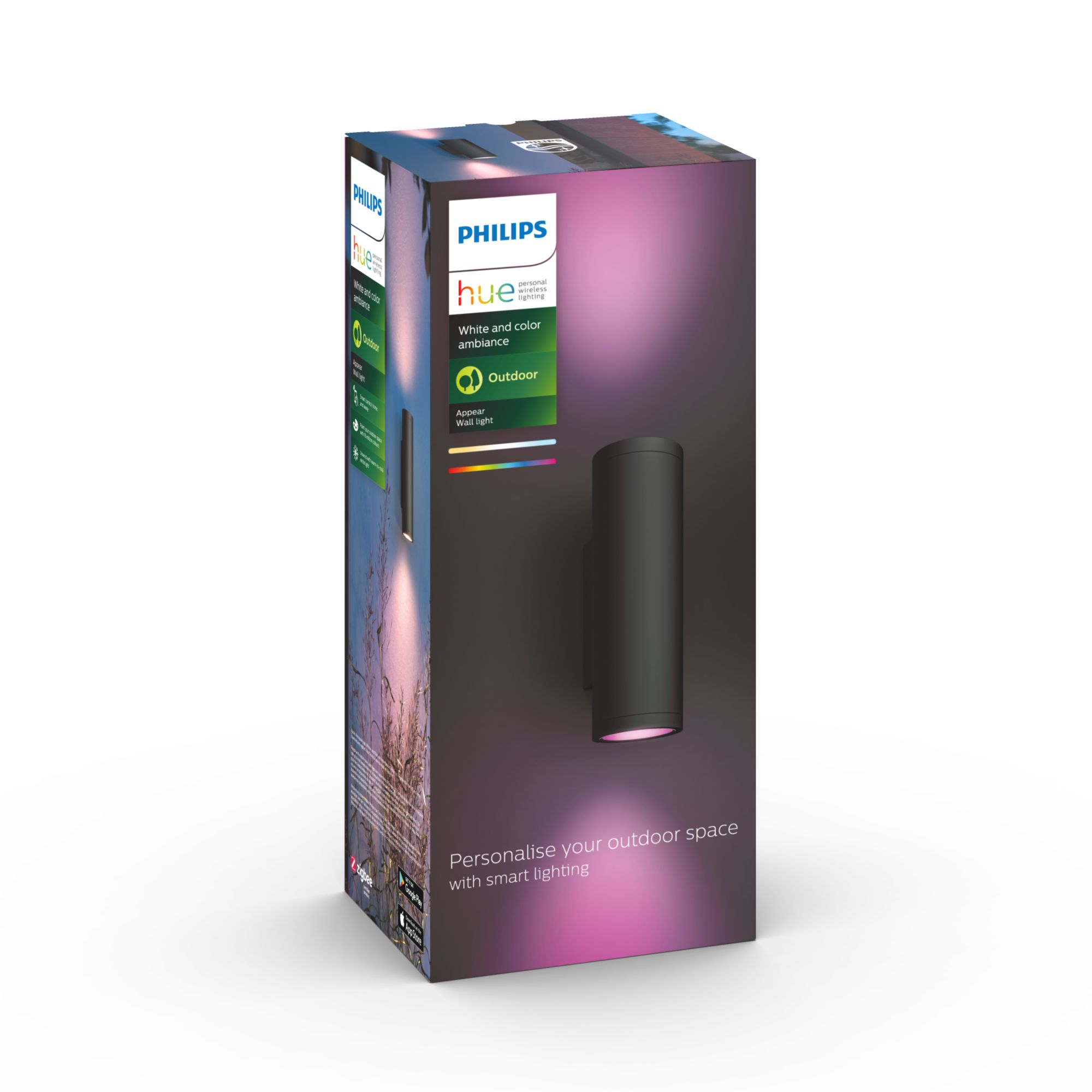 Philips Hue White & Col. Amb. Appear Wandl. rund schw. 1200lm 77079466_5702105050