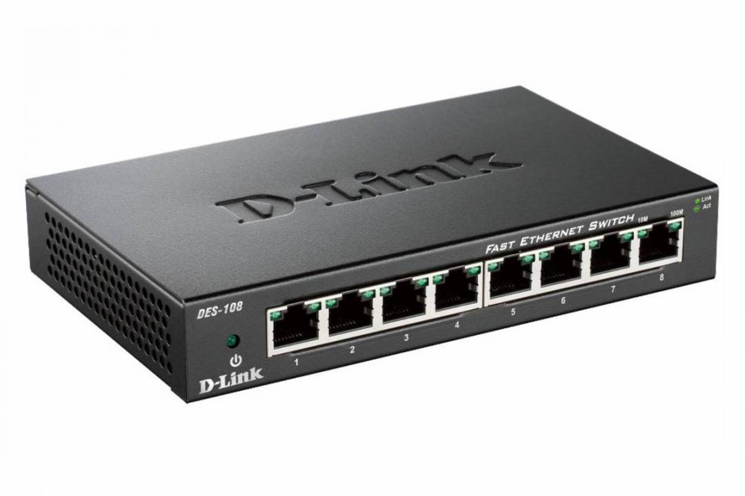 D-Link DES-108 8-Port Layer2 Fast Ethernet Switch