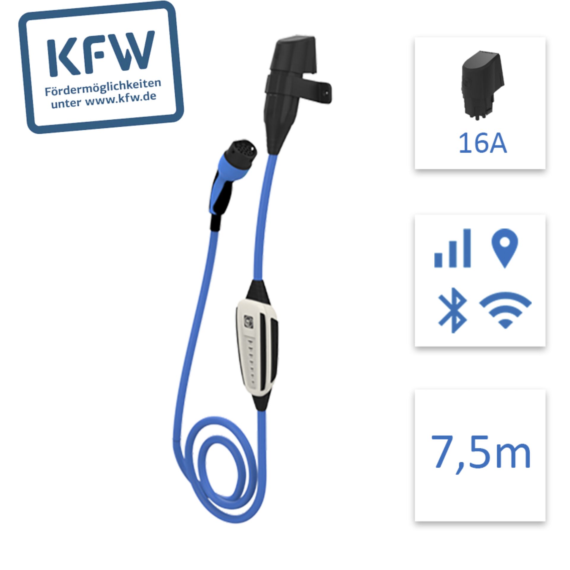 NRGkick KfW Select 7.5m GSM/GPS Schutzverriegelung,Wandsteckd16A