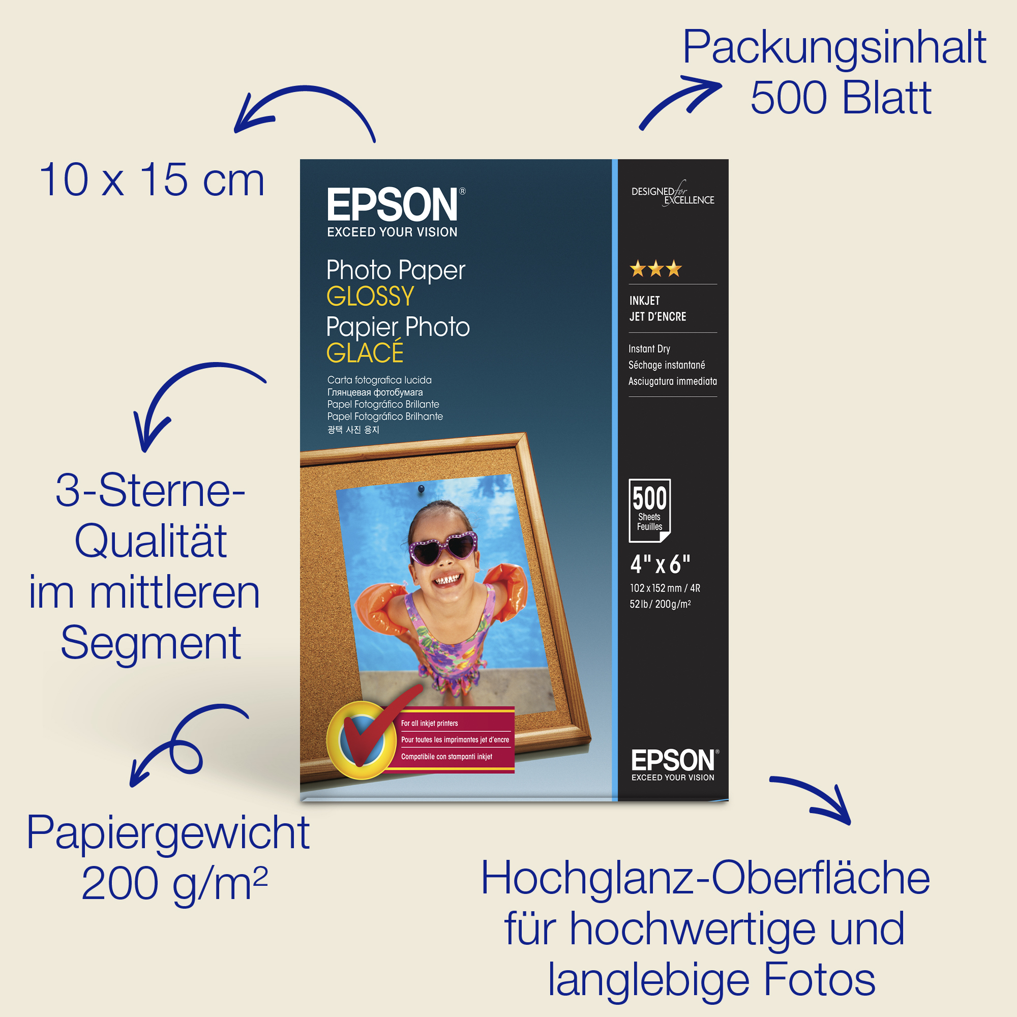 Epson Fotopapier glänzend C13S042549 -10x15cm-500Blatt- 061f406b3a8efe82a0a80df86391bbd7a4787828