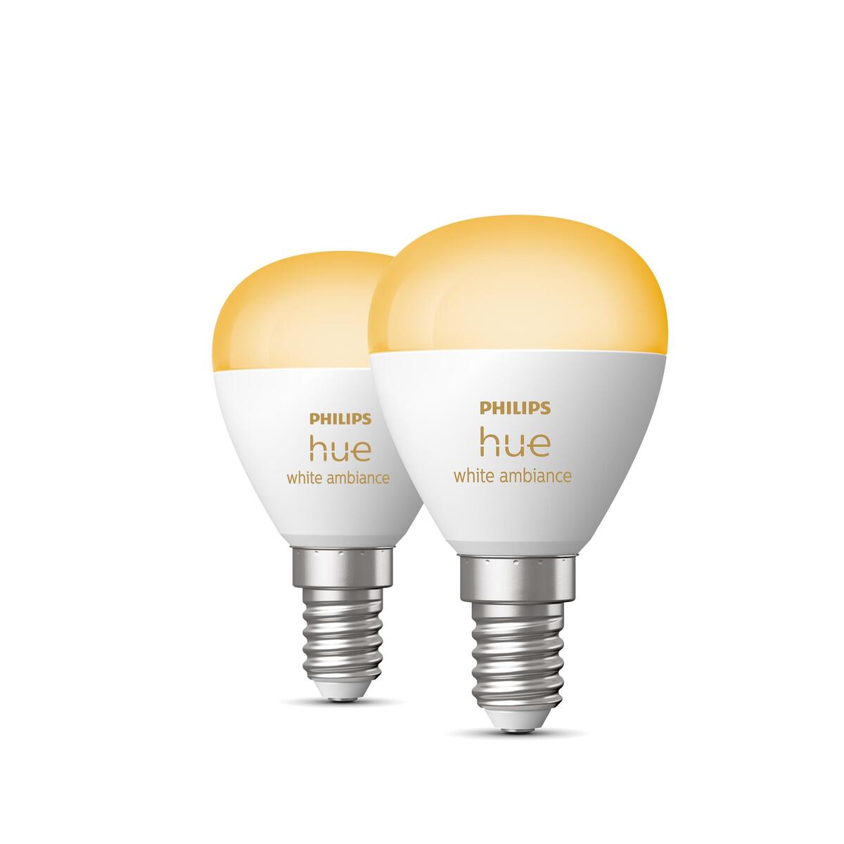 100000042646H Philips Hue White Amb. E14 Luster Tropfen Doppelpack 2x470lm