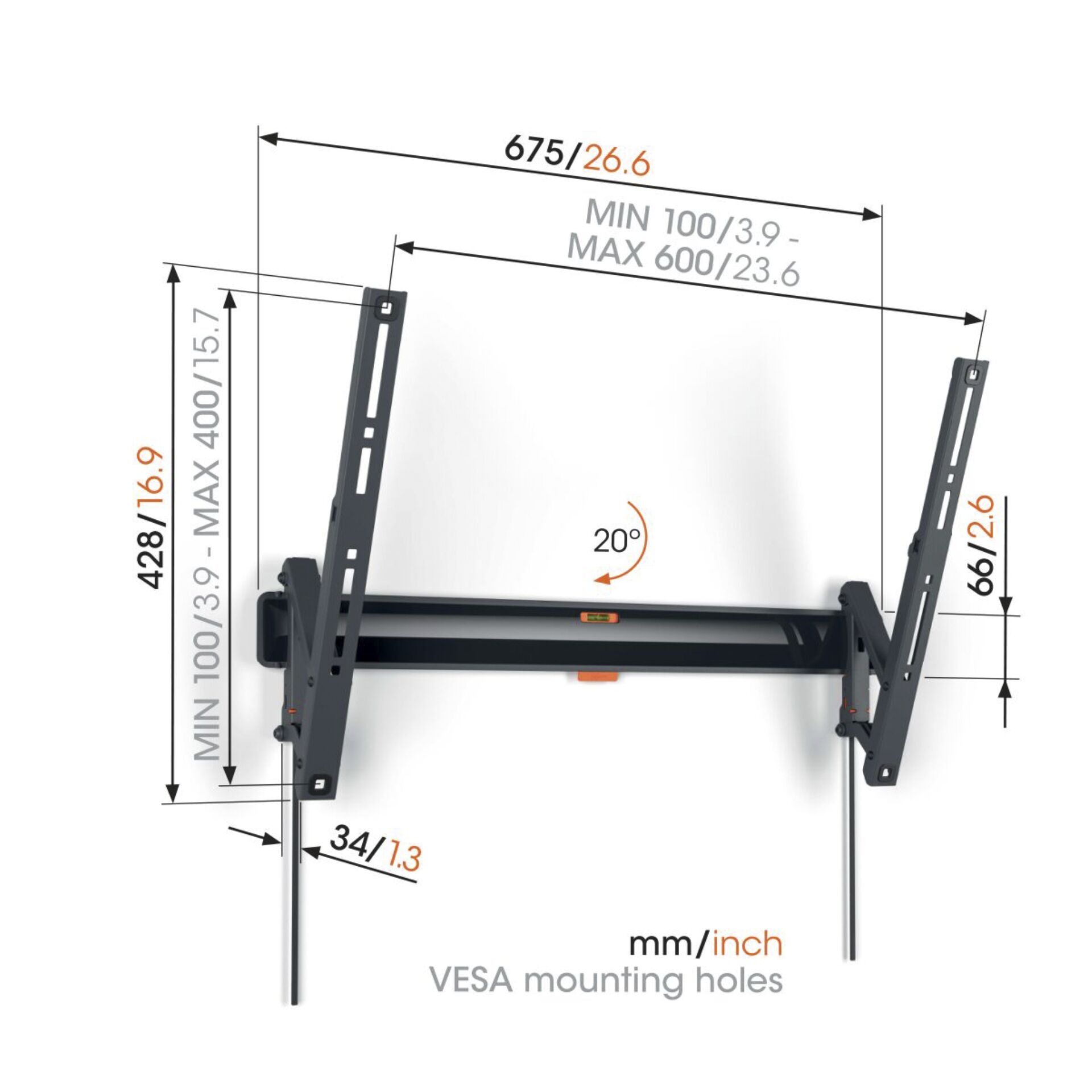 Vogels COMFORT TVM 3615 schwarz Tilt Large Wandhalterung schwarz 701108_03