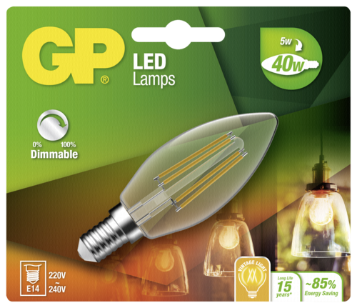GP Lighting Filament Kerze E14 D