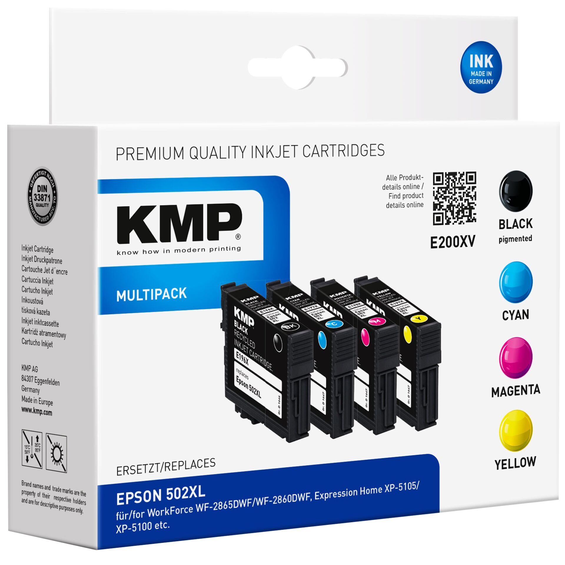 KMP E196XV Multipack BK/C/M/Y kompatibel mit Epson T 02W6