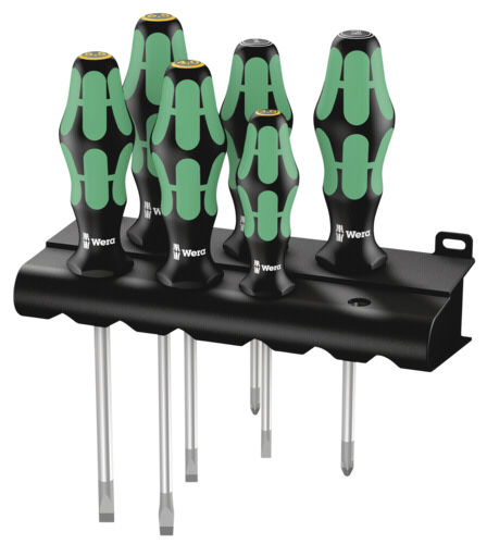 WERA 334/355/6 Kraftform Plus Lasertip Schraubendrehersatz
