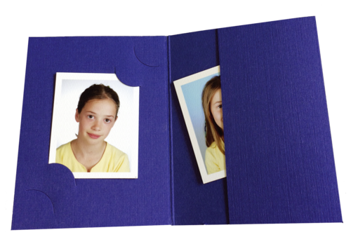 1x100 Daiber Passbildmappen blau
