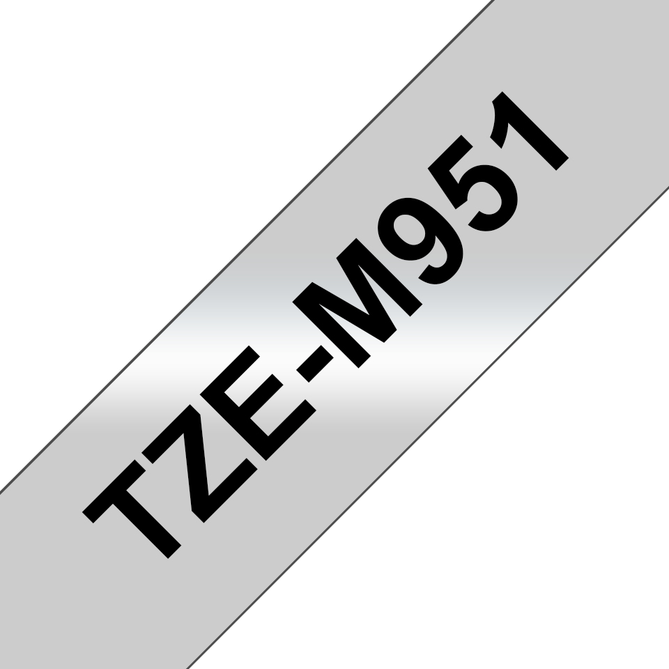 Schriftband TZe-M951 (lam.)Schwarz auf Silber-metallic 24mmx8m – Ansicht 1