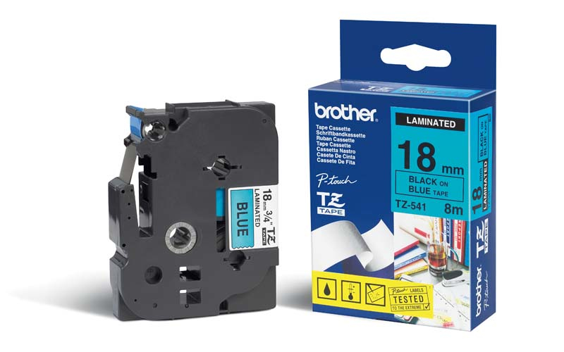 Brother TZ-541 Scwarz auf blau TZ Etiketten erstellendes Band