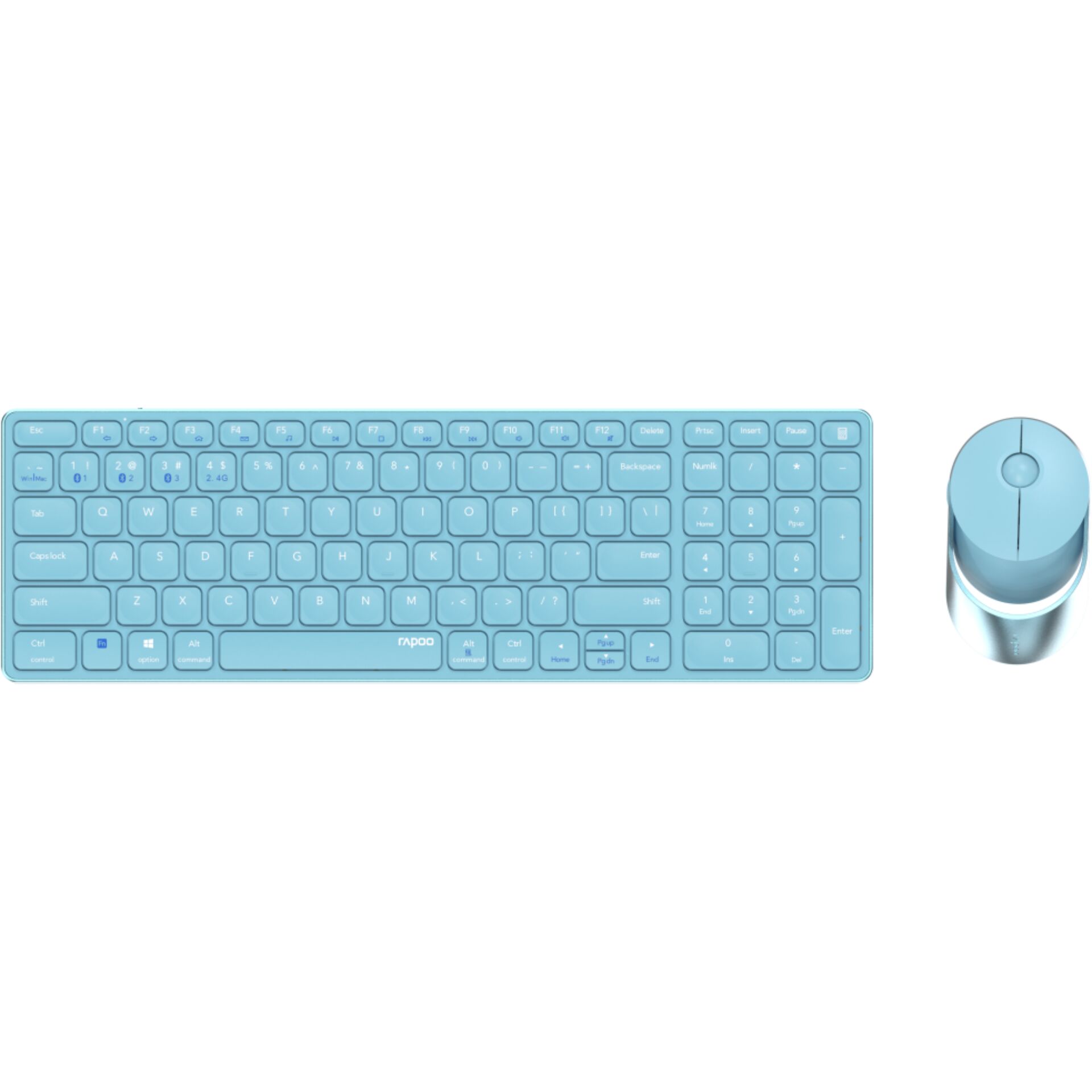 Rapoo 9750M Blau QWERTZ Kabelloses Multi-Mode-Deskset