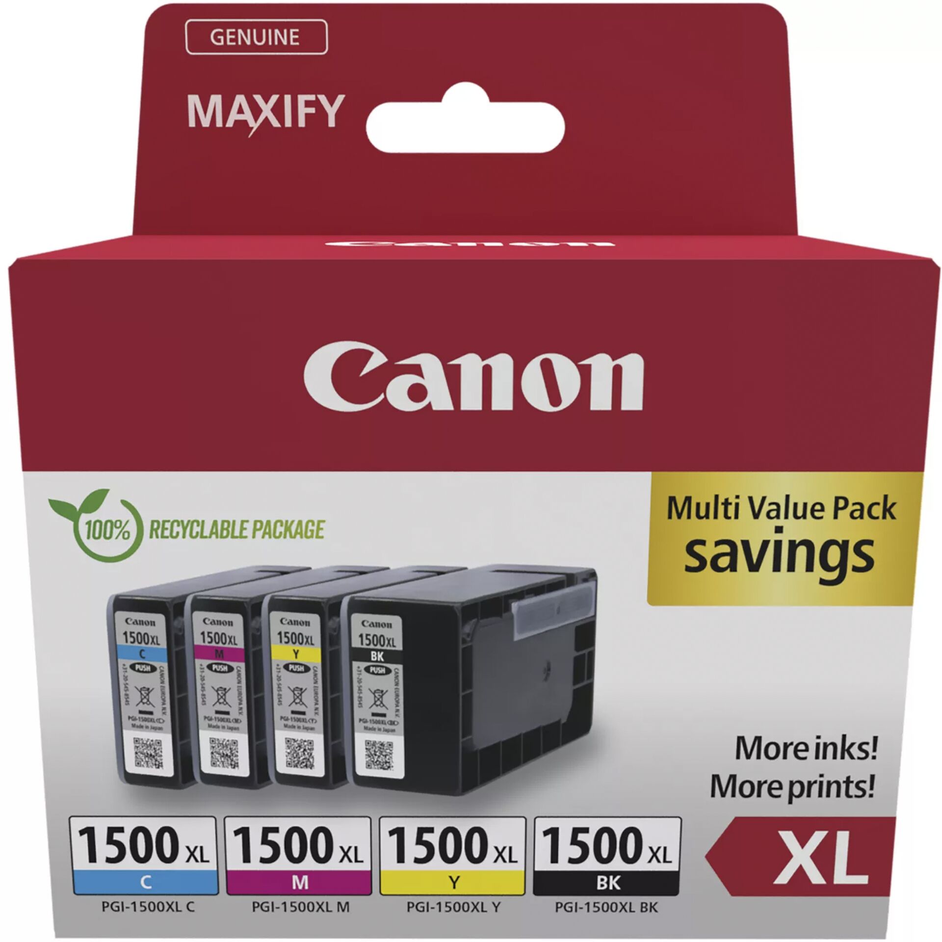 Canon PGI-1500 XL BK/C/M/Yk Multipack 829628_00