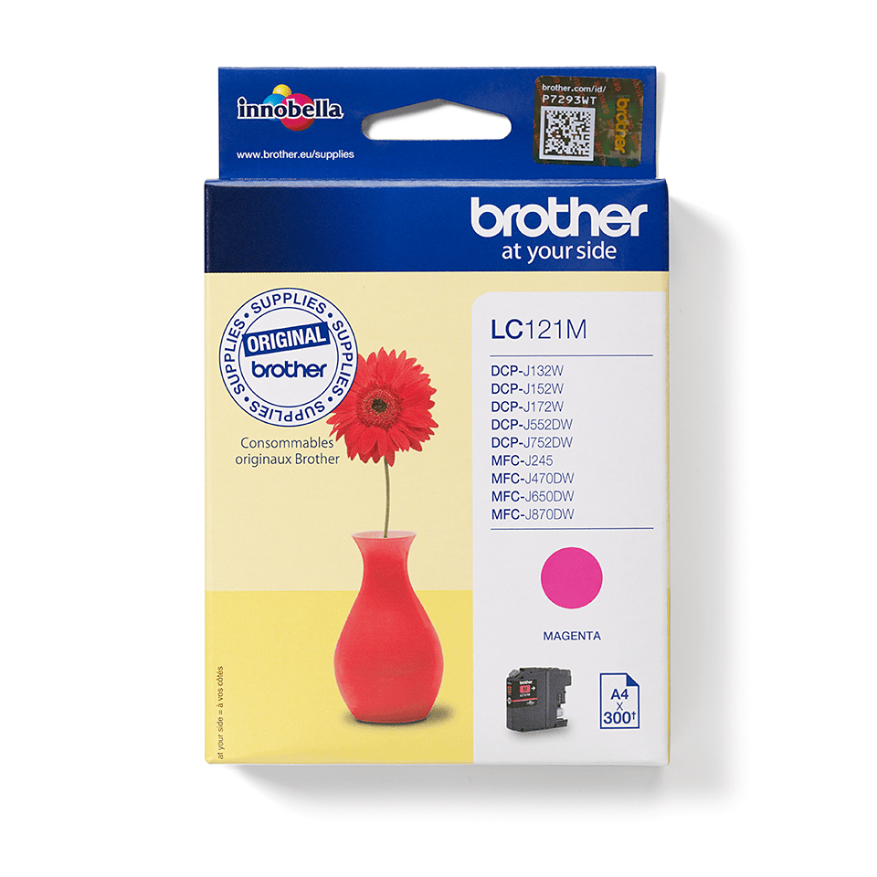 Brother Tintenpatrone LC-121M Magenta (ca. 300 Seiten) – Ansicht 1