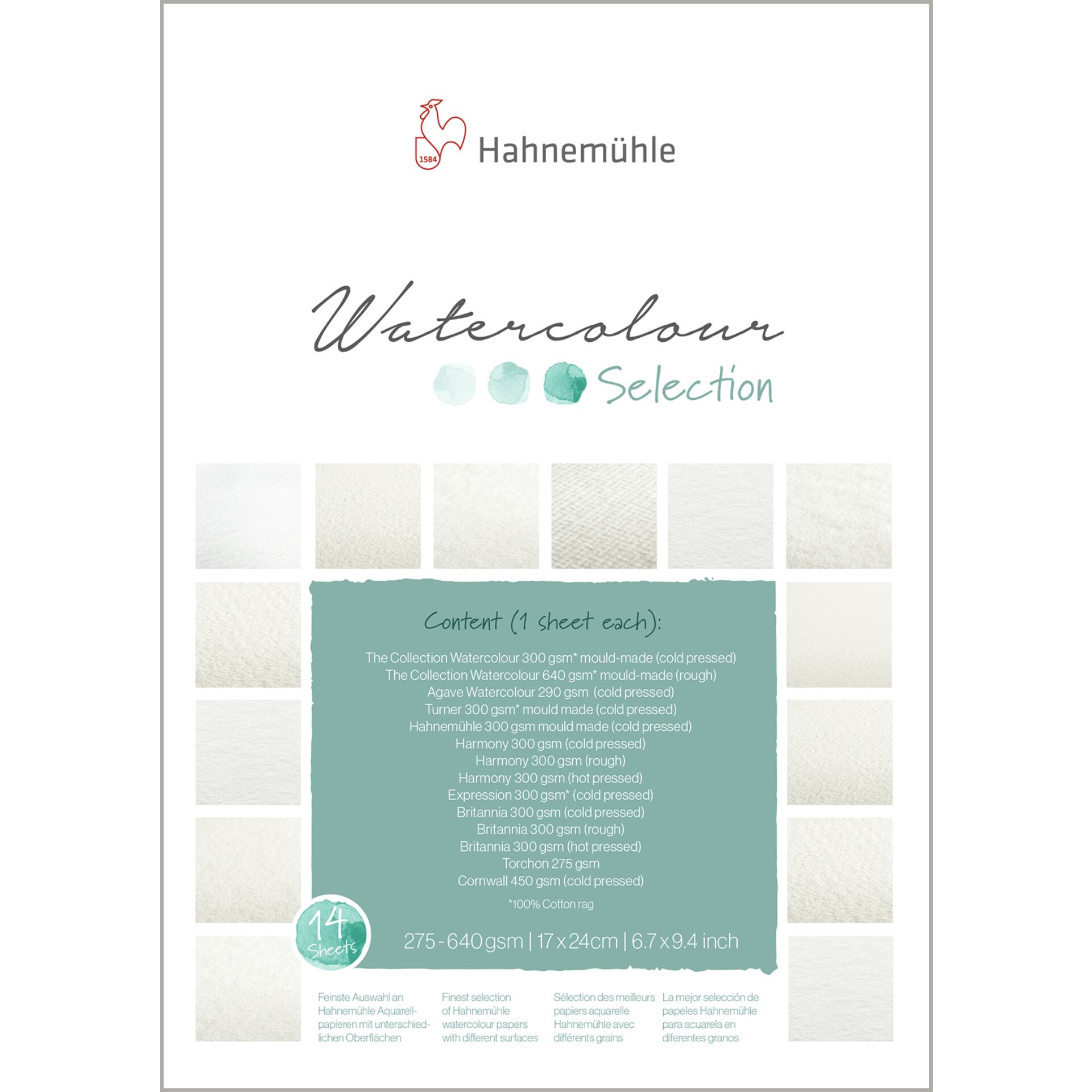 Hahnemühle Aquarell Selection Pad 17 x 24 cm 14 Blatt 801341_00 Hahnemühle Aquarell Selection Pad 17 x 24 cm 14 Blatt 801341_00
