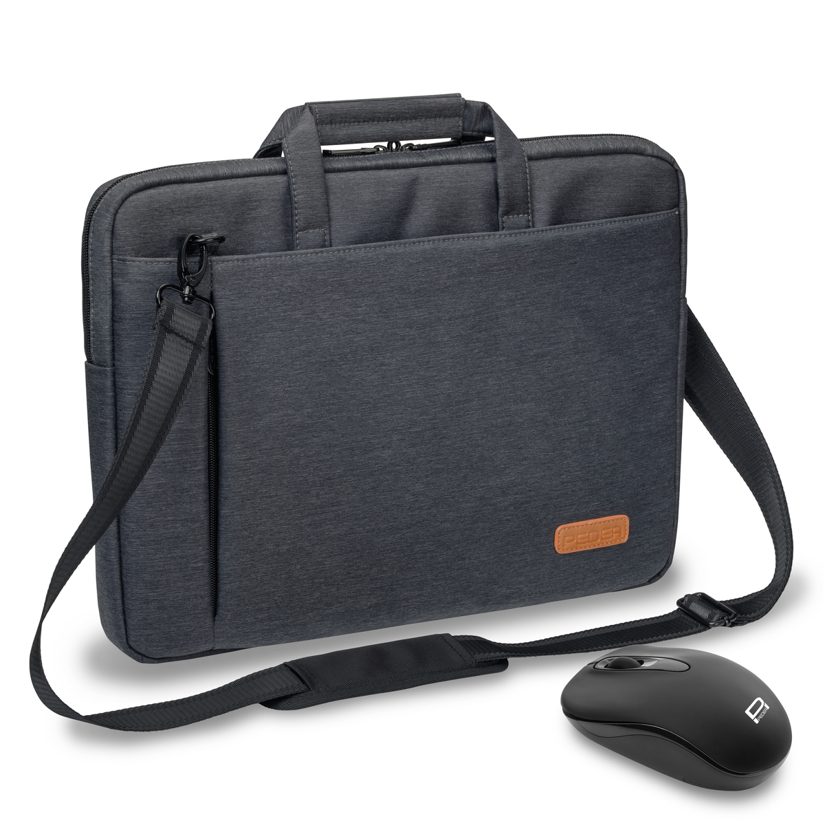 PEDEA Notebooktasche "ELEGANCE" 43,9cm -17,3"-, grau + Maus 100000035726H