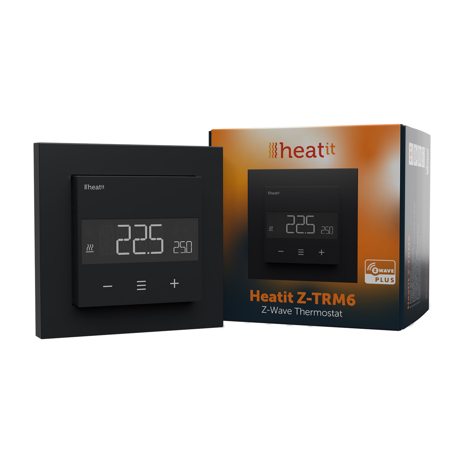 Heatit Z-TRM6 Thermostat Z-Wave 800 series (Black Matt)