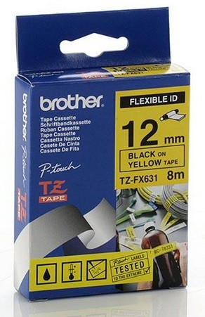 Brother TZ-FX631 Schwarz auf gelb TZ Etiketten erstellendes Band