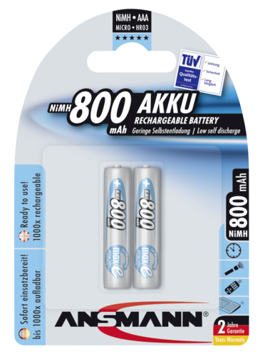 1x2 Ansmann maxE NiMH Akku