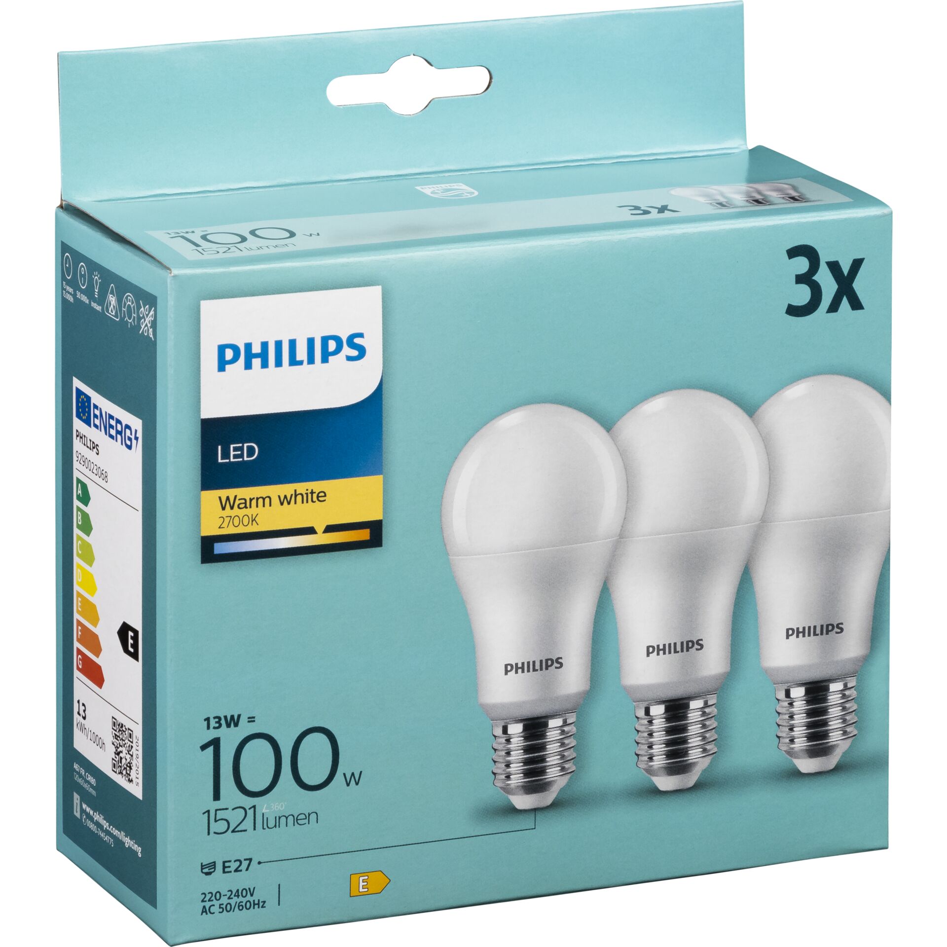 Philips LED Lampe E27 3er Set 100W 2700K 786515_02