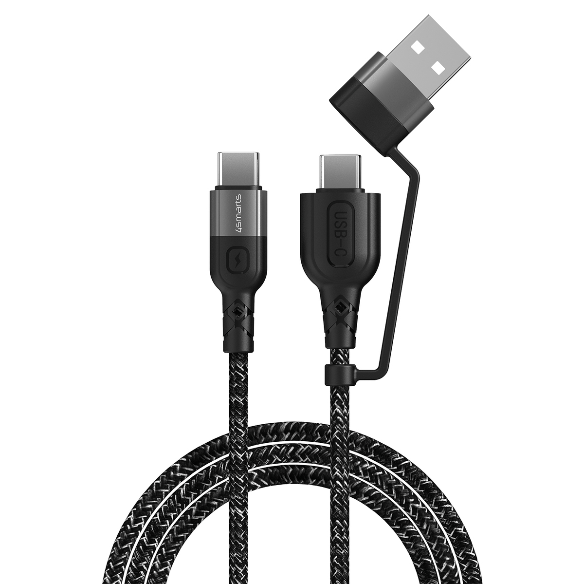 4smarts USB-C & -A/USB-C Kabel ComboCord CA 1,5m textil