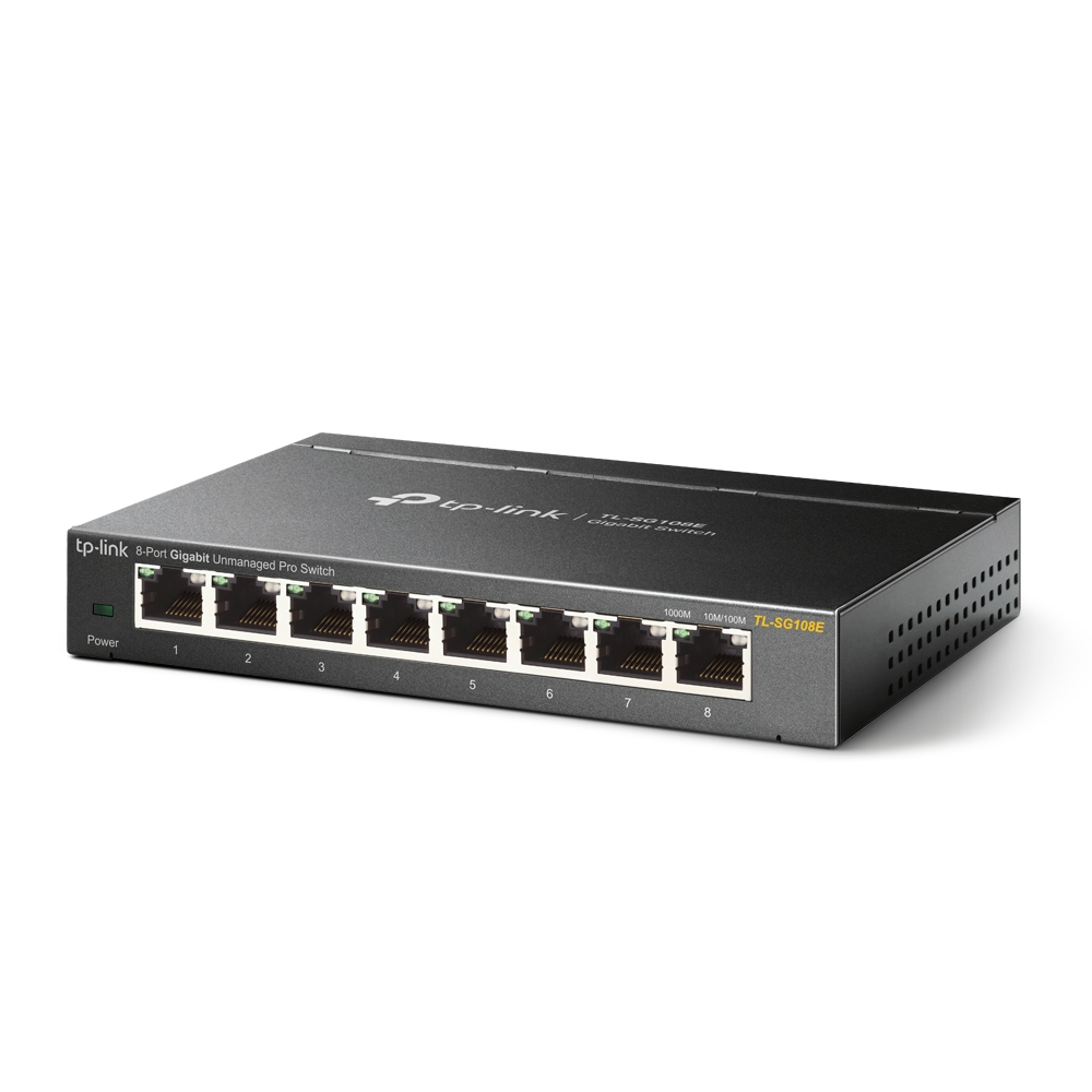 TP-LINK TL-SG108E Unmanaged L2 Gigabit Ethernet (10/100/1000) Schwarz