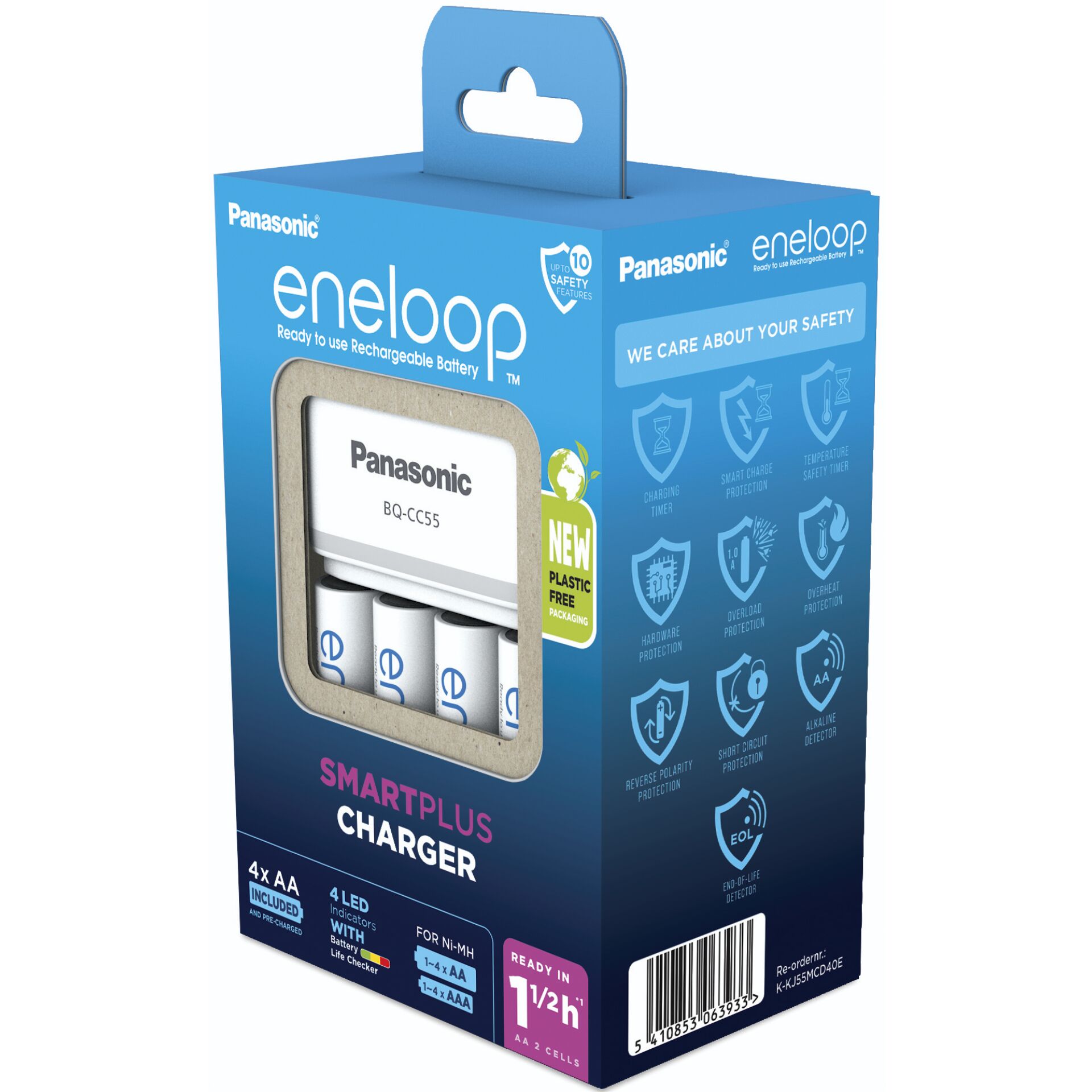 Pansonic Eneloop Smart Plus Char BQ-CC55 inkl. 4xAA  K-KJ55MCD40E