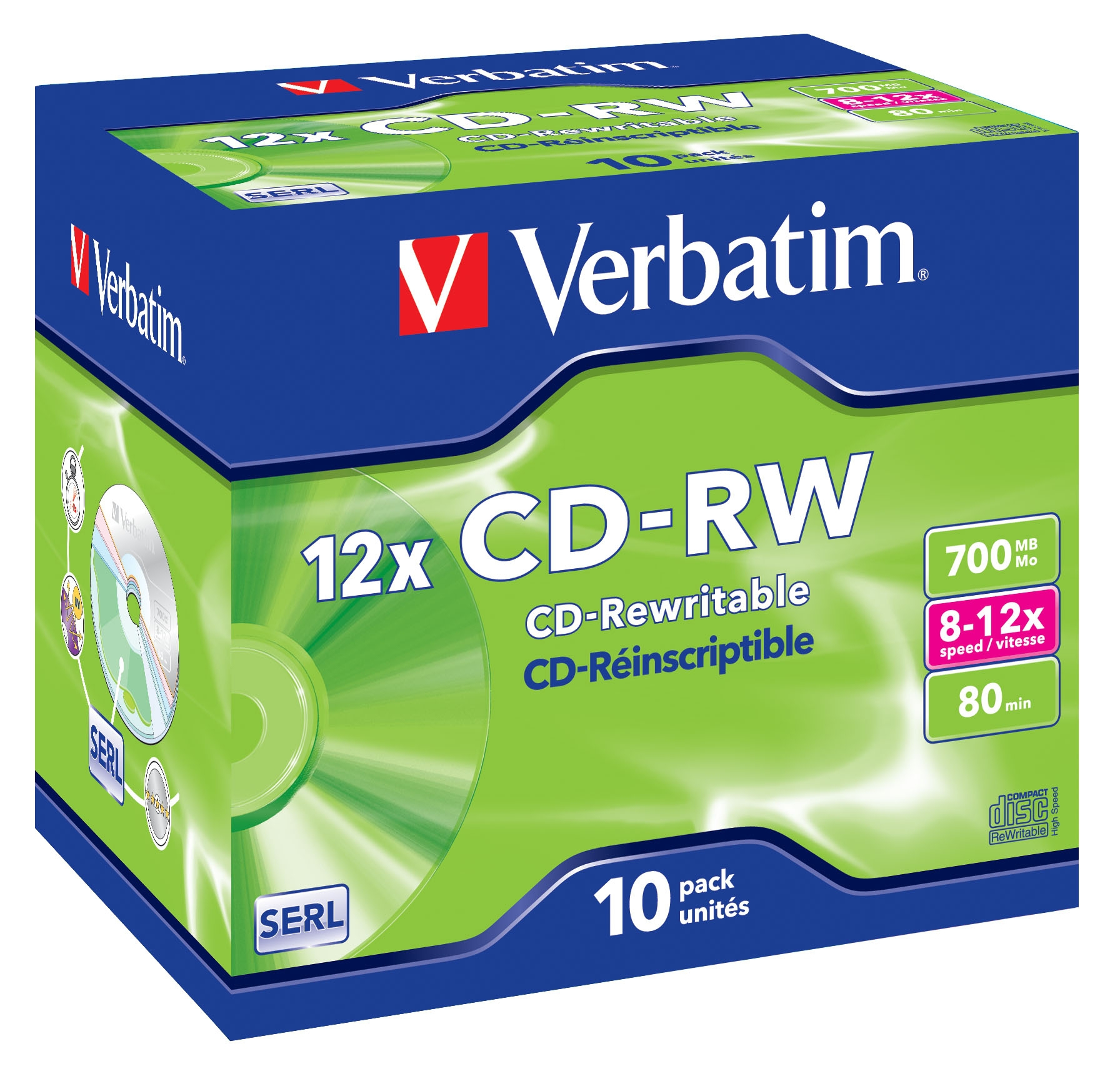 Verbatim CD-RW 12x 700 MB 10 Stück(e)