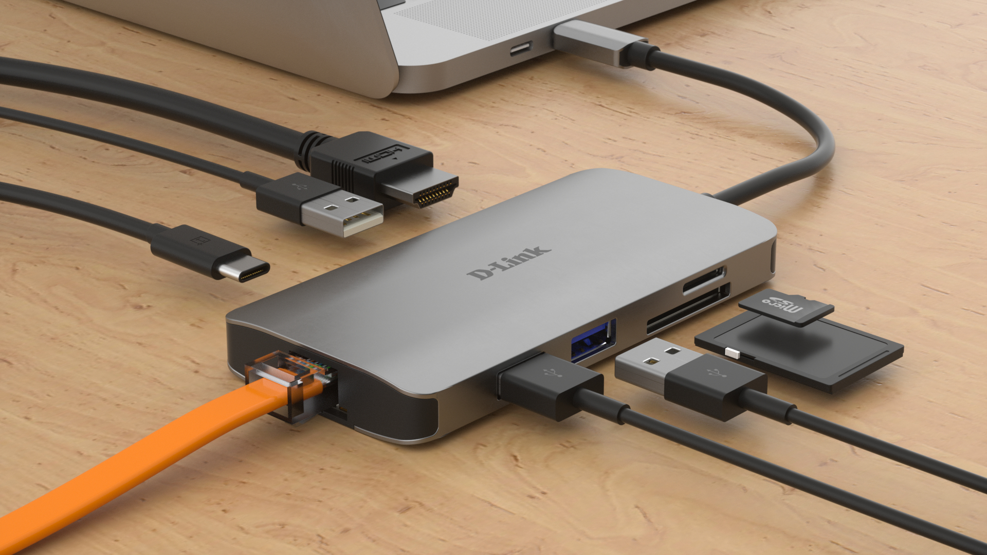 D-Link DUB-M810 Notebook-Dockingstation & Portreplikator Verkabelt Thunderbolt 3 Silber