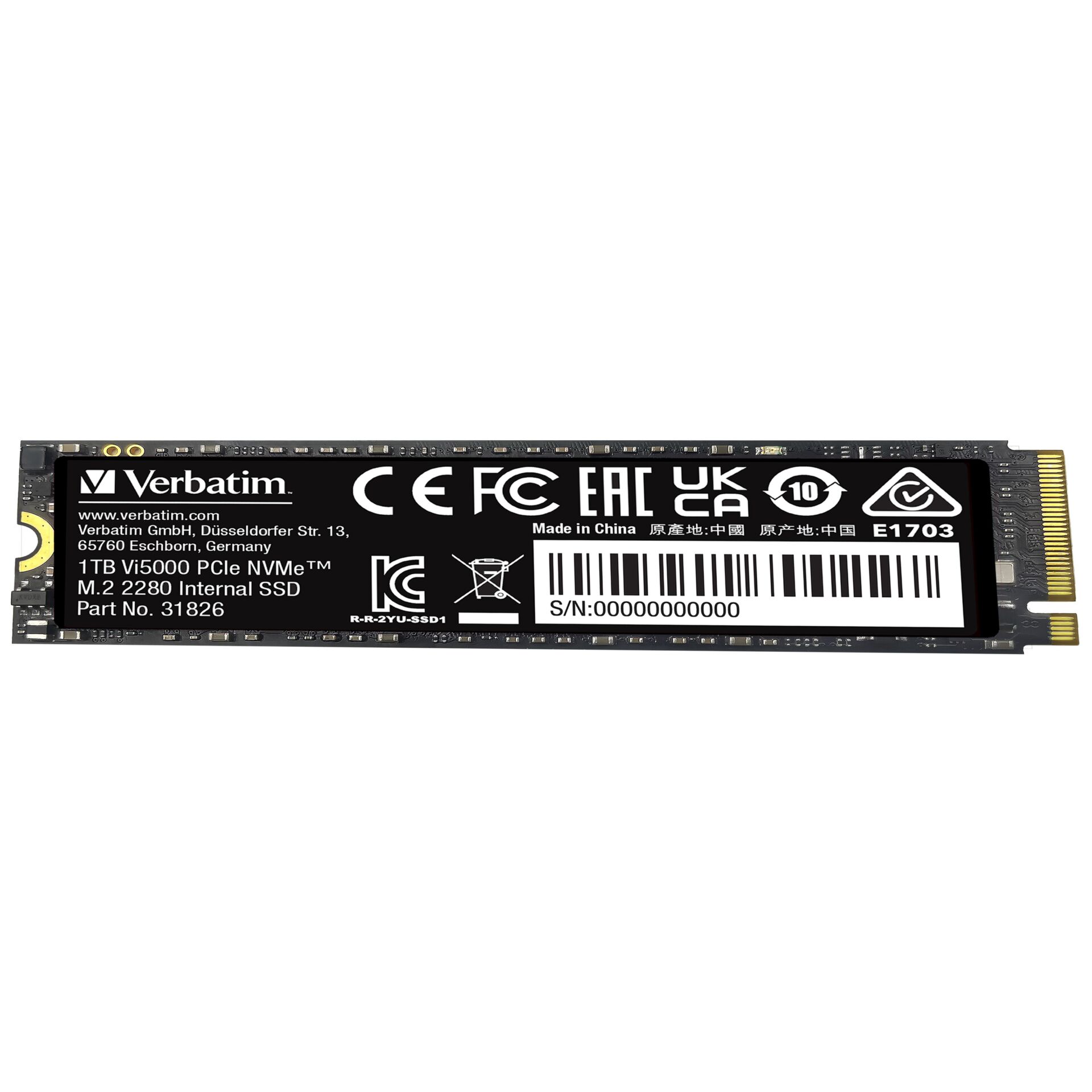 Verbatim Vi5000 M.2 SSD      1TB PCIe4 NVMe                 31826 828718_02