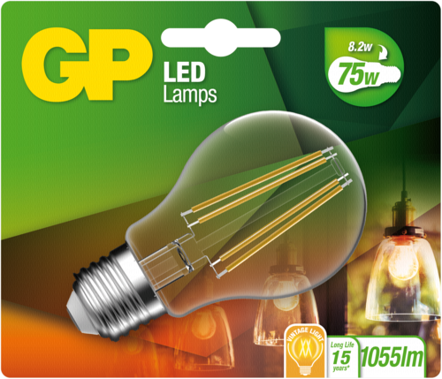 GP Lighting Filament Classic E27 LED 8,2W (60W)806lm DIM GP079934