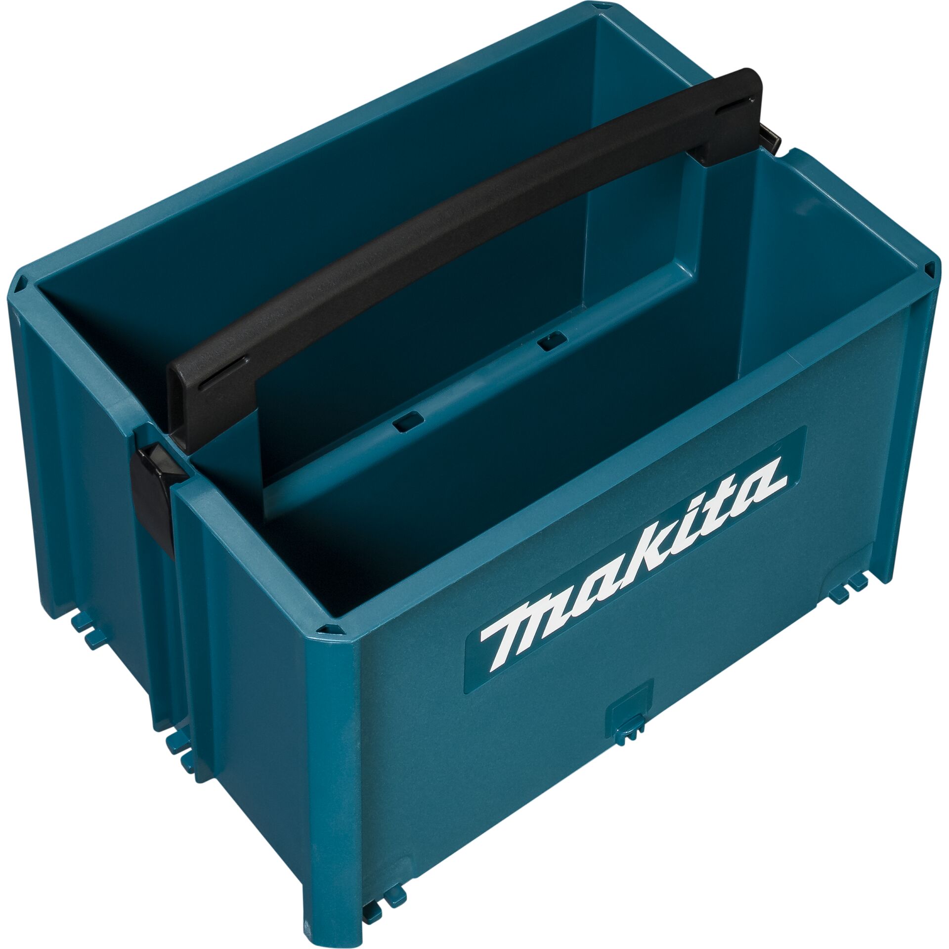 Blaue Werkzeugkiste von Makita mit schwarzem Tragegriff