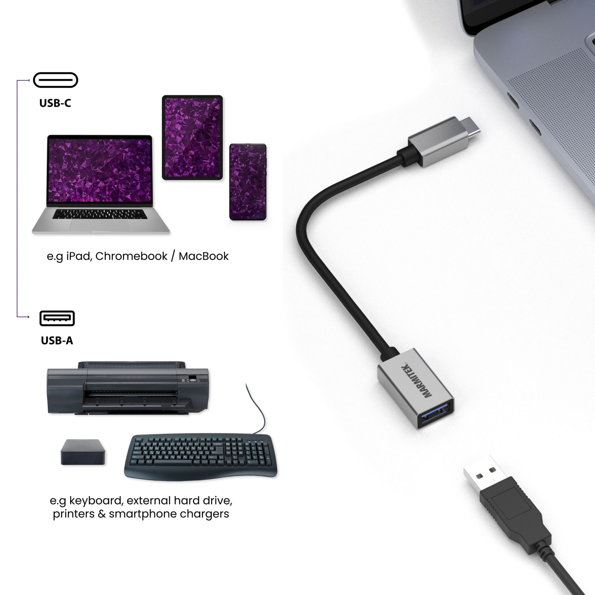 Marmitek 08375 USB Kabel 0,15 m USB 3.2 Gen 1 (3.1 Gen 1) USB C USB A Schwarz, Silber 674193_06