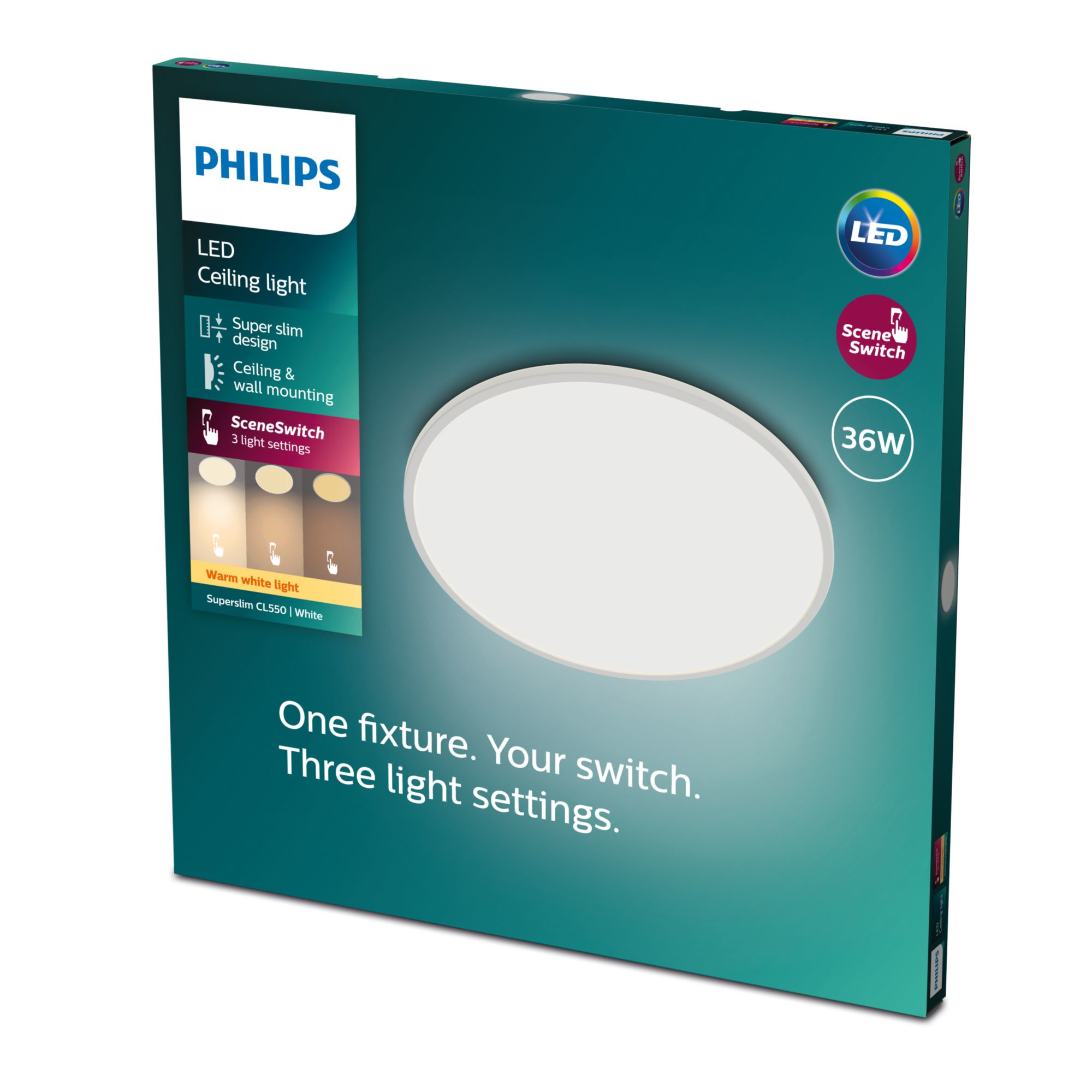 Philips 3in1 LED Leu SceneSwitch CL550 3600lm Dimmen o DS weiß 91818628_2629833373
