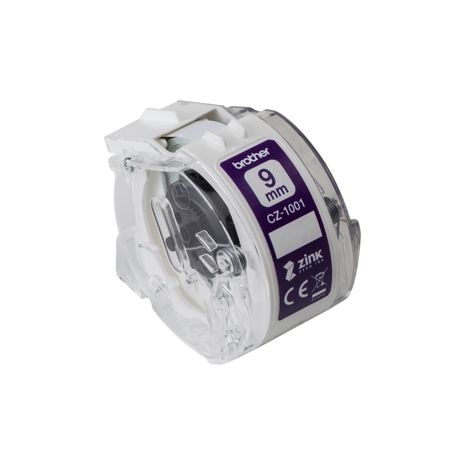 Brother CZ-1001 Purple on white CZ Etiketten erstellendes Band