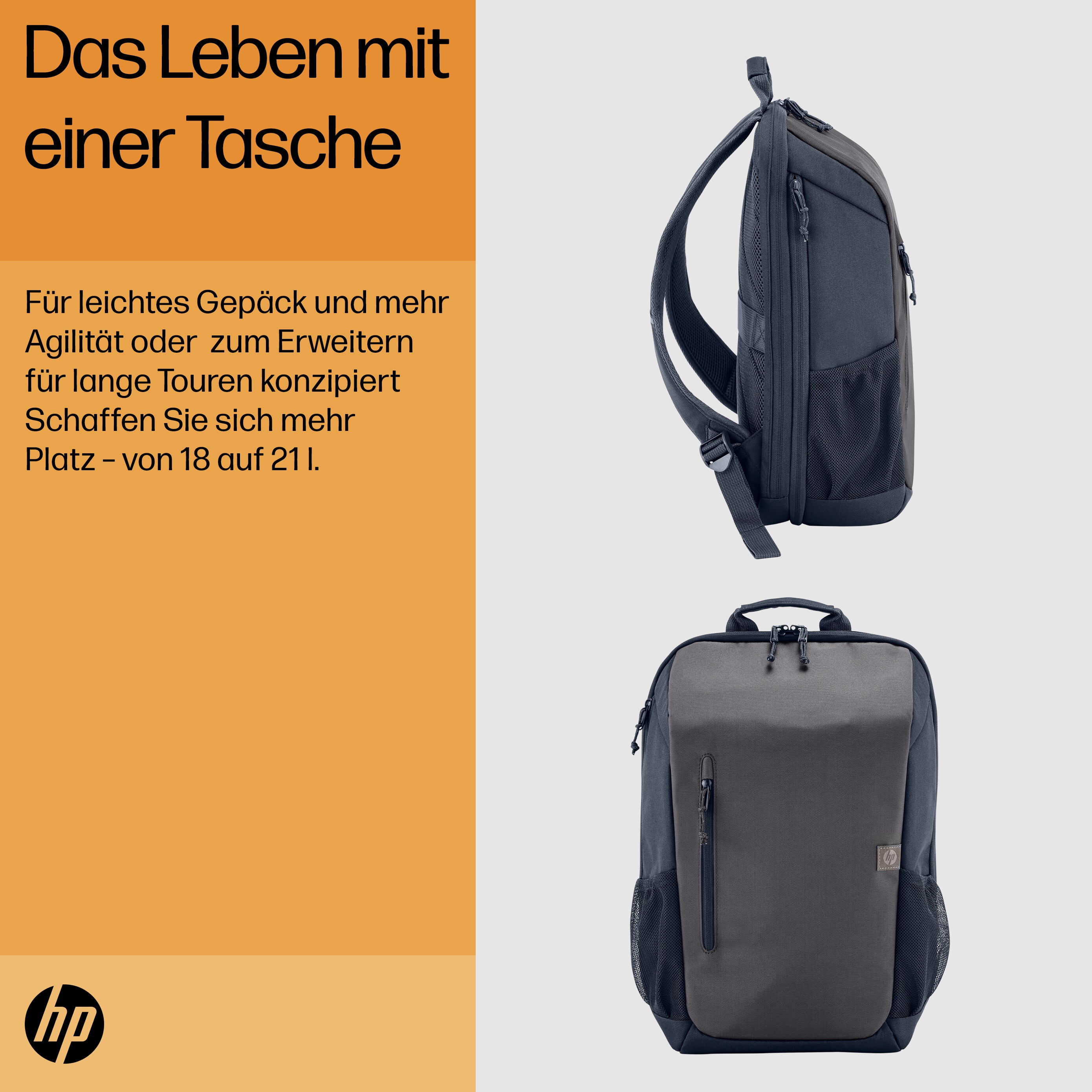 HP Travel 18 Liter 15,6 Zoll Laptop-Rucksack -Iron Grey- 101891216_9983116140