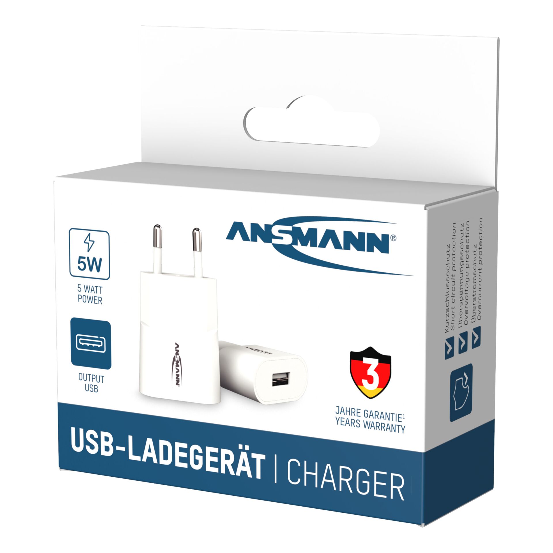 Ansmann Home Charger HC105w 1xUSB 1000mA weiß