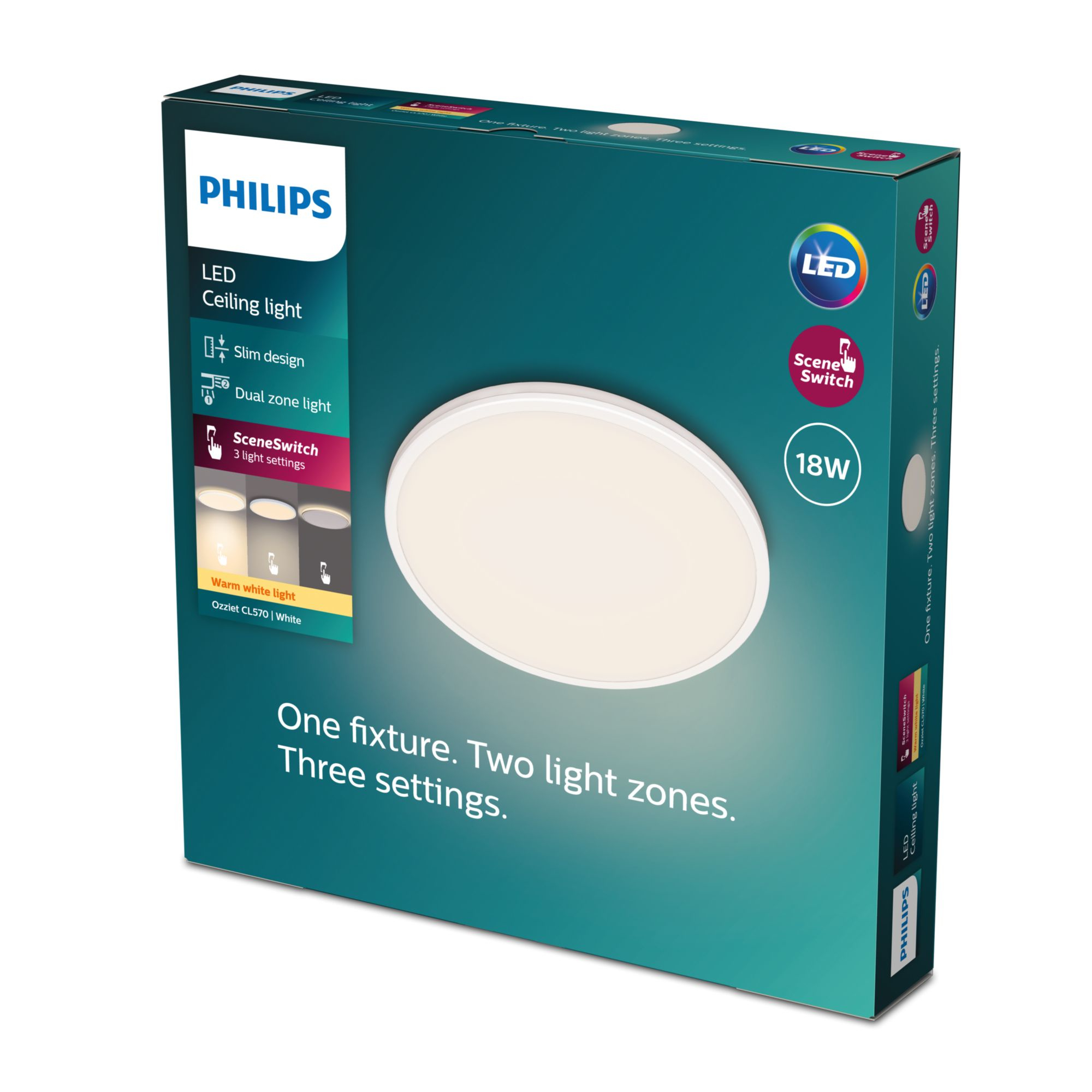 Philips Ozziet Deckenleuchte weiß 1800lm SceneSwitch 99481995_3145359585