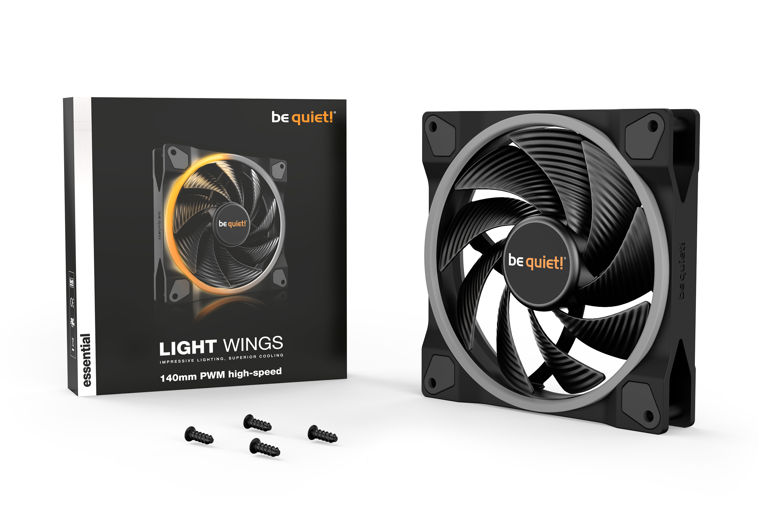 be quiet! Light Wings | 140mm PWM high-speed Computergehäuse Ventilator 14 cm Schwarz 1 Stück(e)