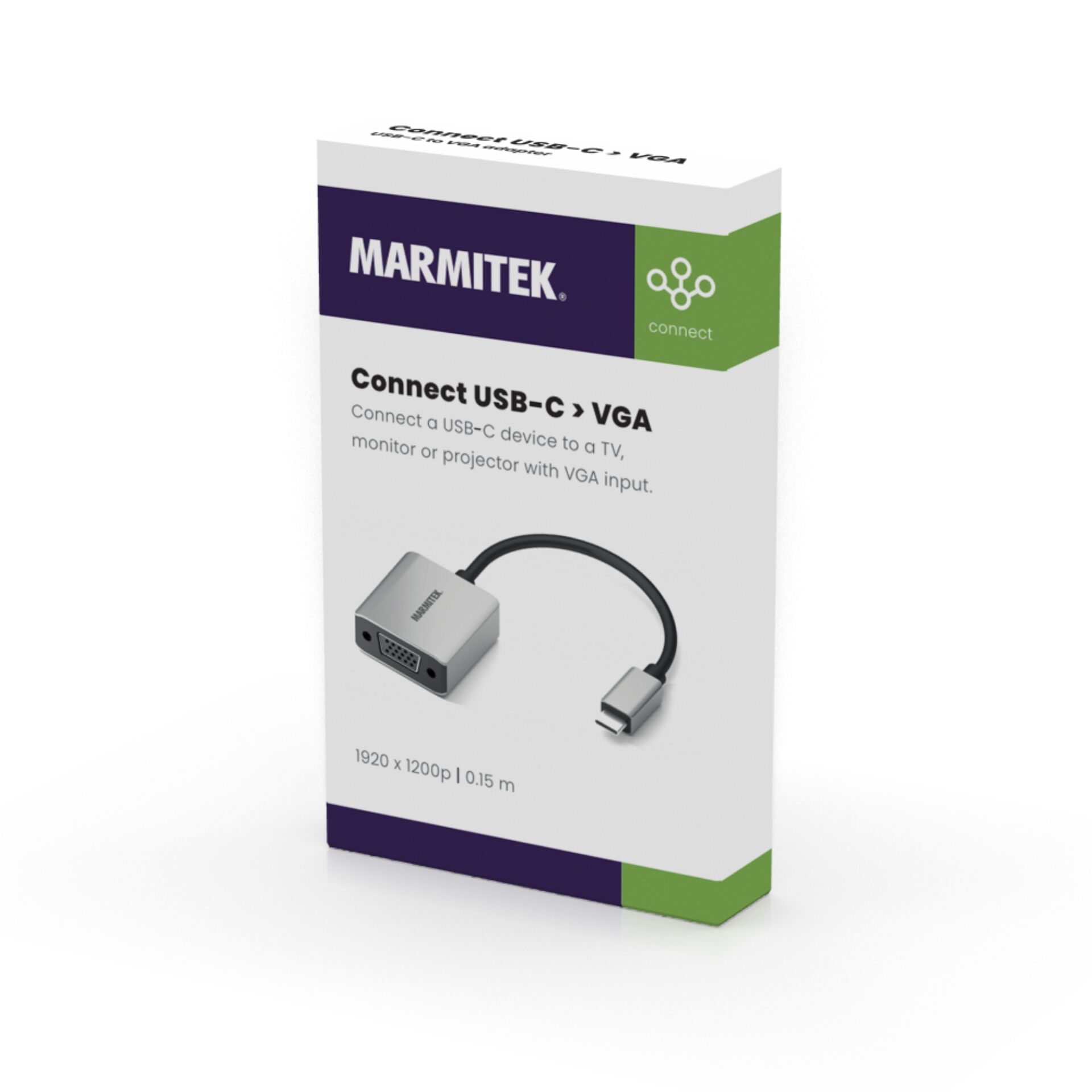 Marmitek 08370 Videokabel-Adapter 0,15 m USB Typ-C VGA (D-Sub) Aluminium, Schwarz 674158_01