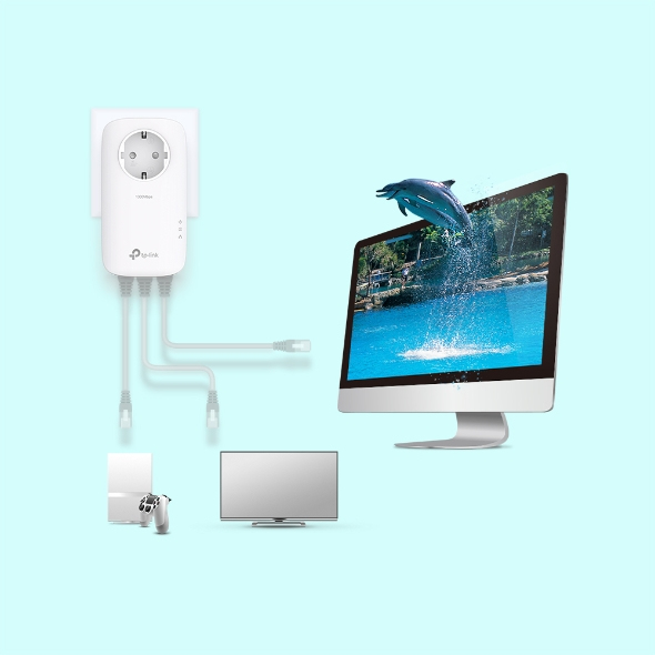 TP-LINK TL-PA8033P KIT PowerLine Netzwerkadapter 1300 Mbit/s Eingebauter Ethernet-Anschluss Weiß