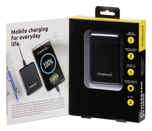 Intenso Powerbank XS10000 black 10000 mAh inkl. USB-A to Type-C