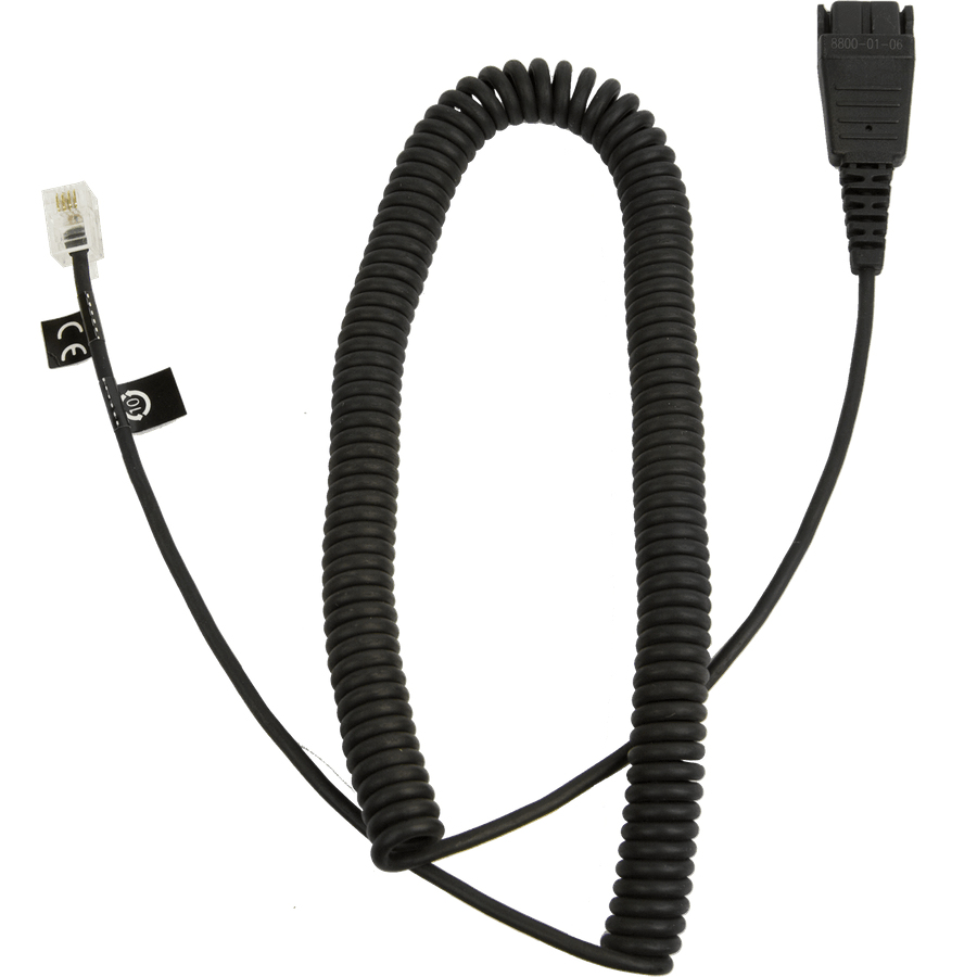 JABRA Kabelunterteil QD auf RJ10 (Siemens, Snom, 2m, spiral) – Ansicht 1