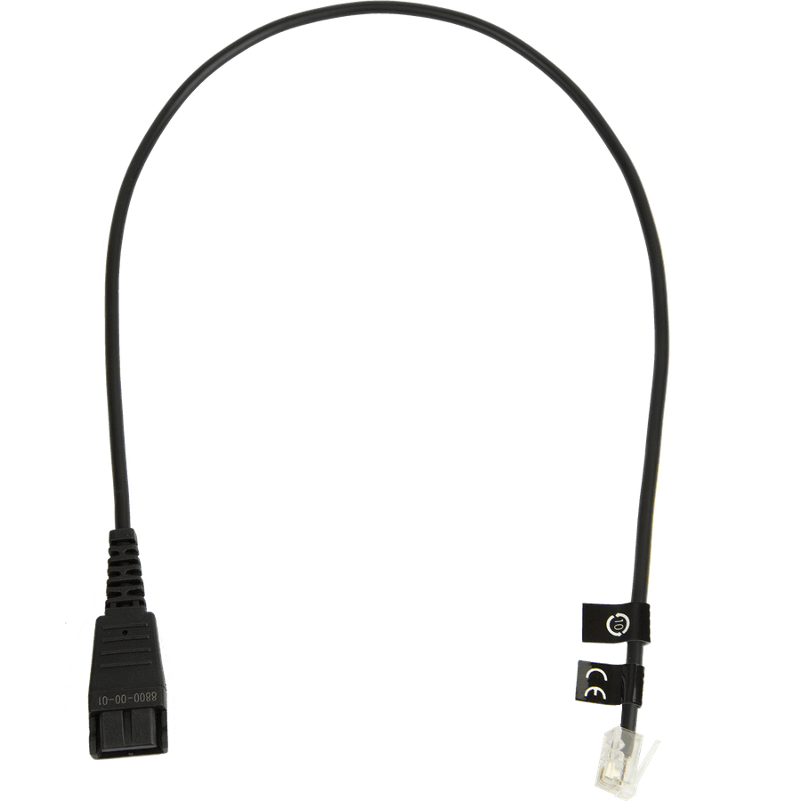 JABRA Kabelunterteil QD auf RJ10 (Regel-Belegung, 0,5m glatt) – Ansicht 1