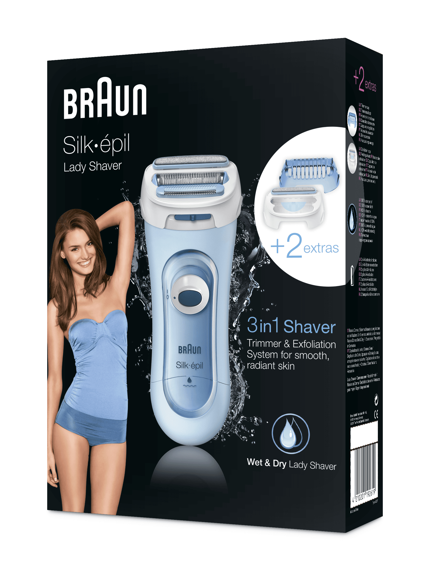 Braun Silk-épil 3 81653271 Damenrasierapparat 3 Kopf/Köpfe Trimmer Blau