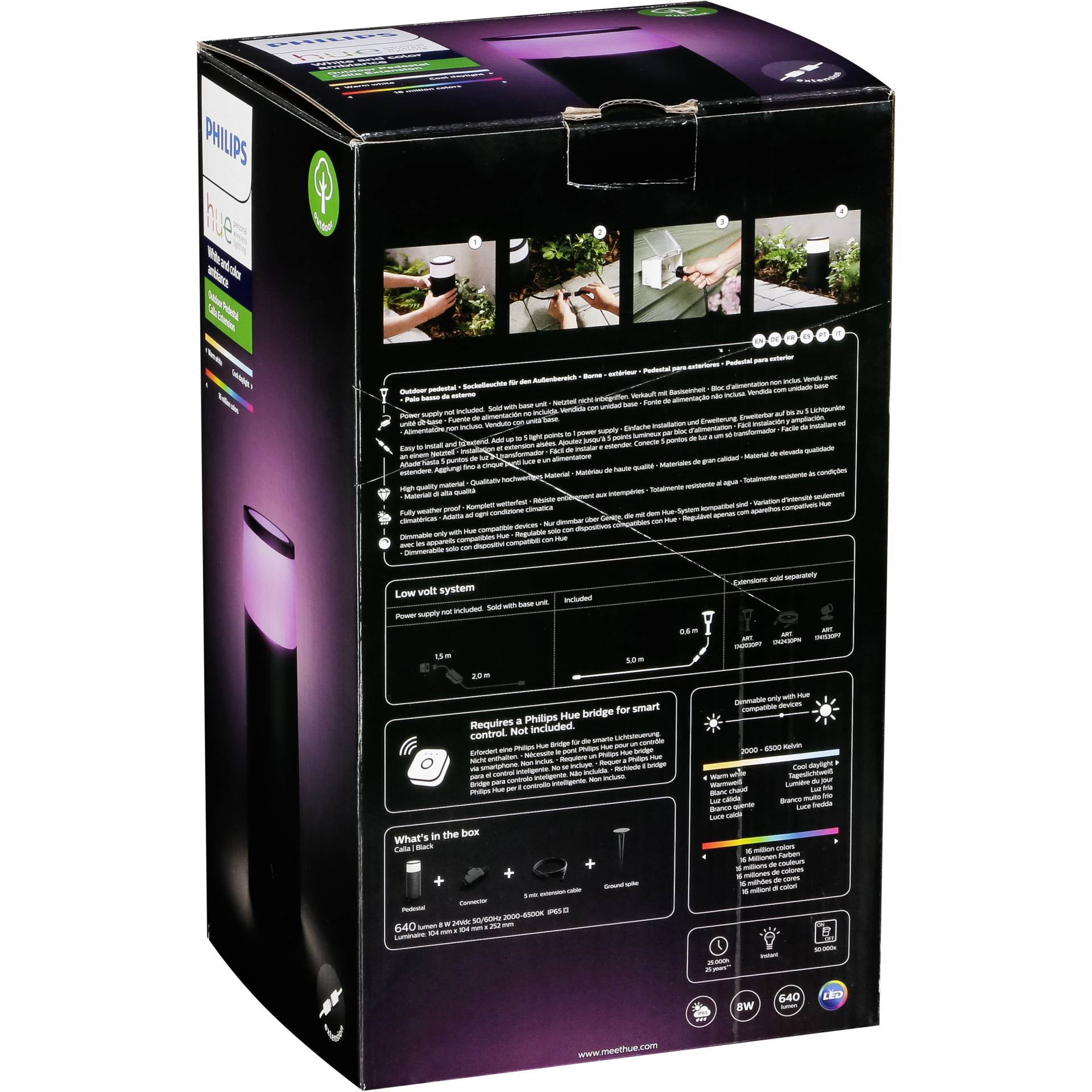 Philips Hue Calla LED Sockelleuchte Erweit.schw. 413506_01