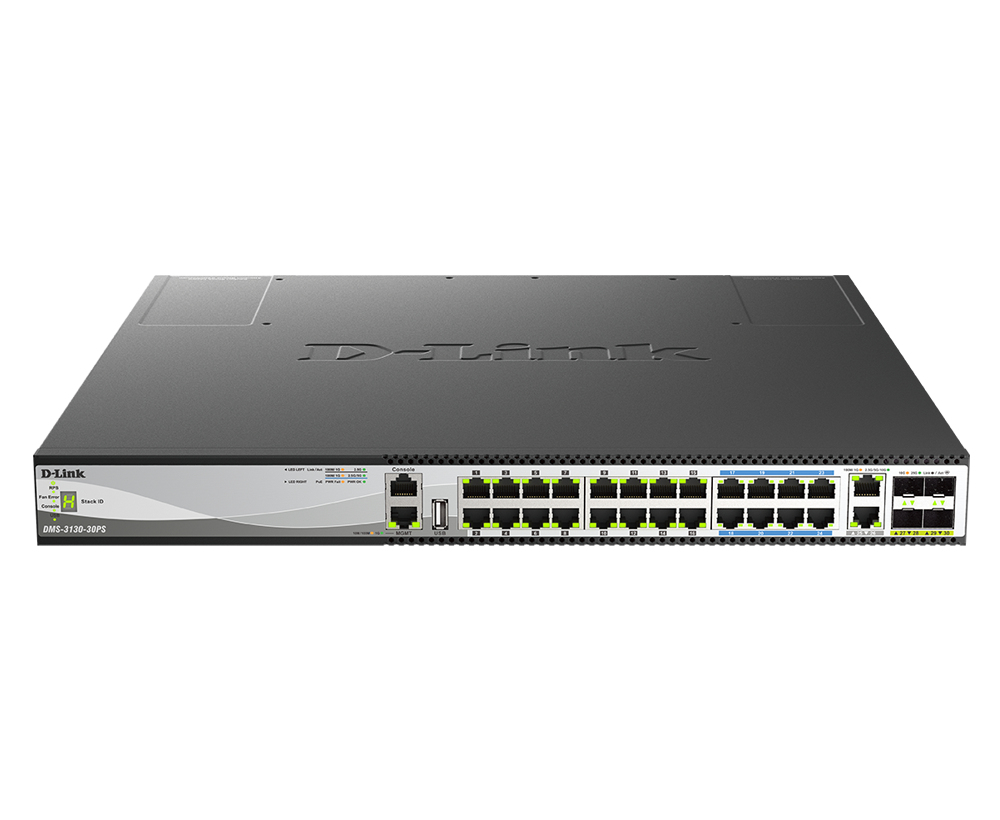 D-Link DMS-3130-30 Port Switch PoE Multi-Gigabit – Ansicht 1