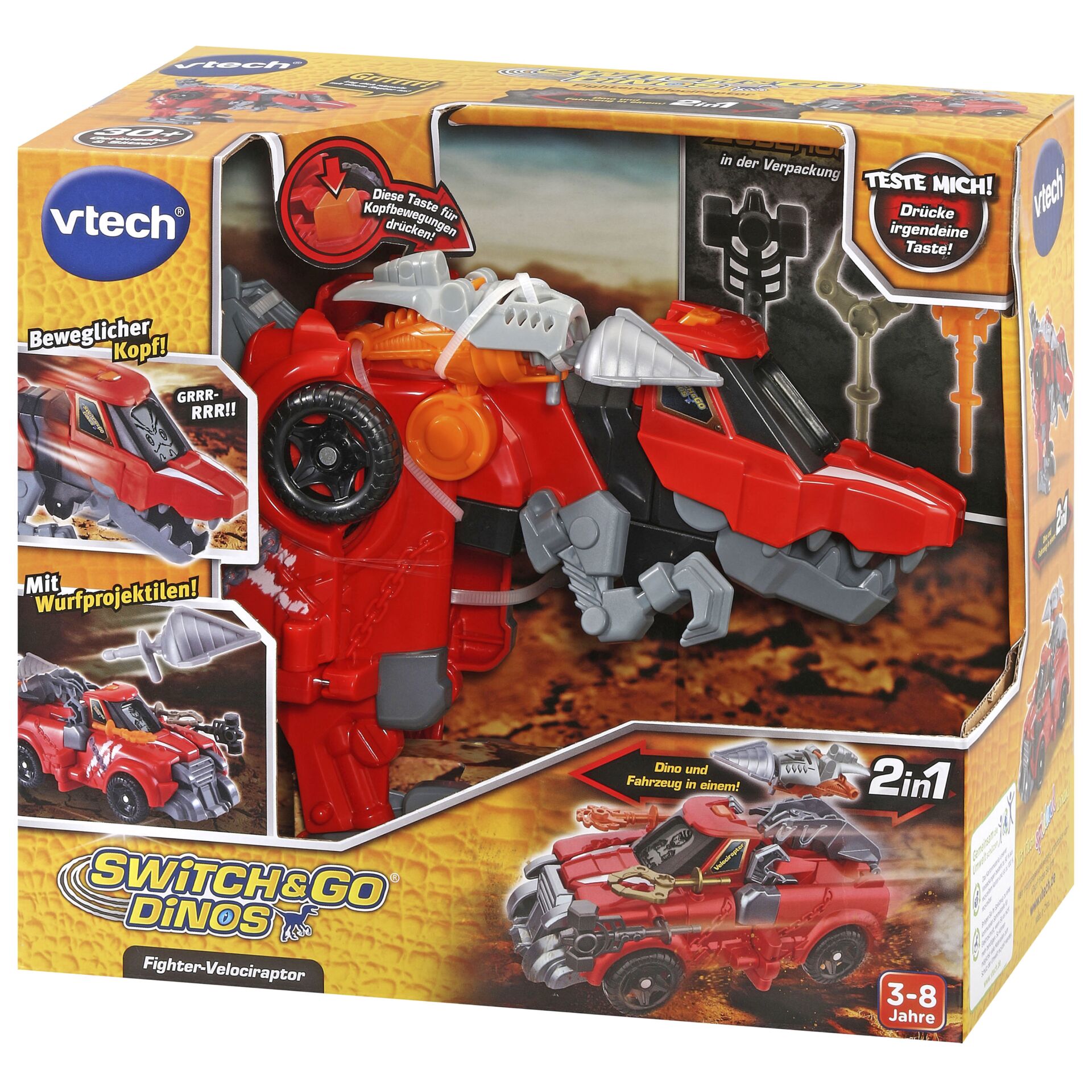 VTech Switch & Go Dinos Fighter-Velociraptor