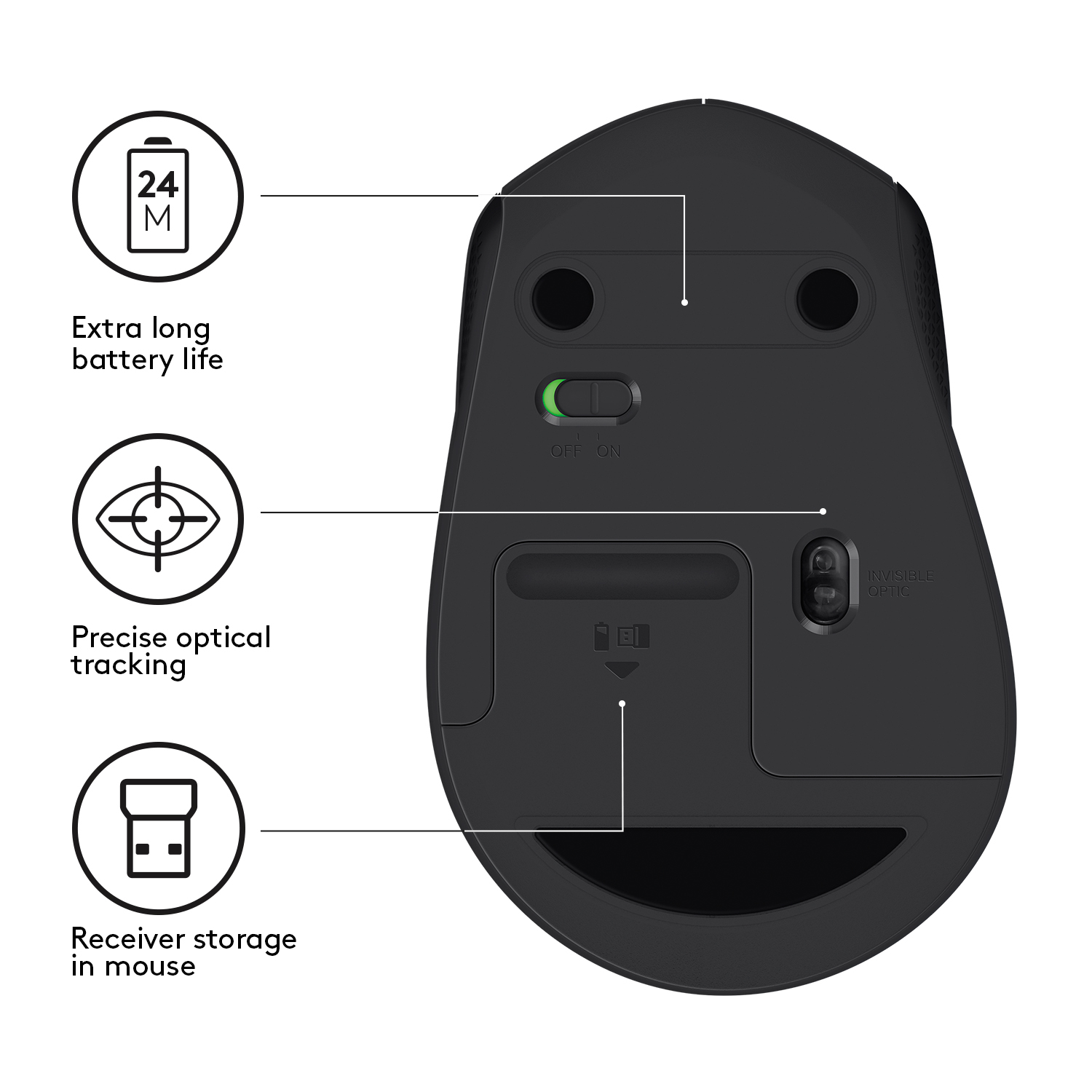 Logitech M330 Maus rechts RF Wireless Mechanisch 1000 DPI