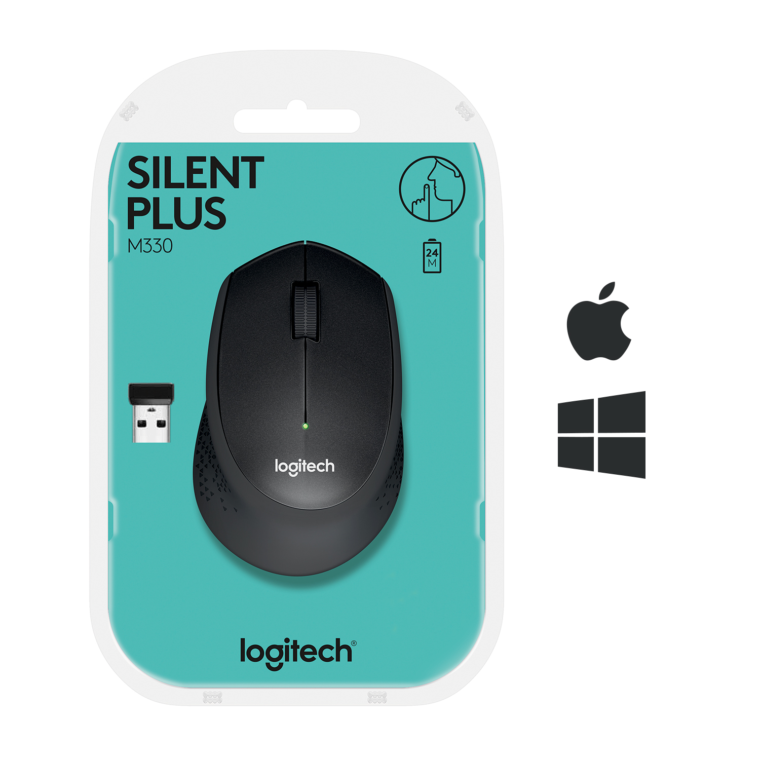 Logitech M330 Maus rechts RF Wireless Mechanisch 1000 DPI