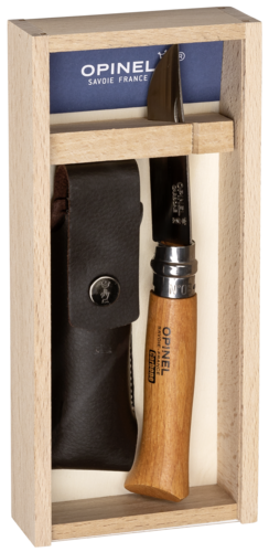 Opinel Taschenmesser No. 08 in Holzbox inkl. Kunstlederetui