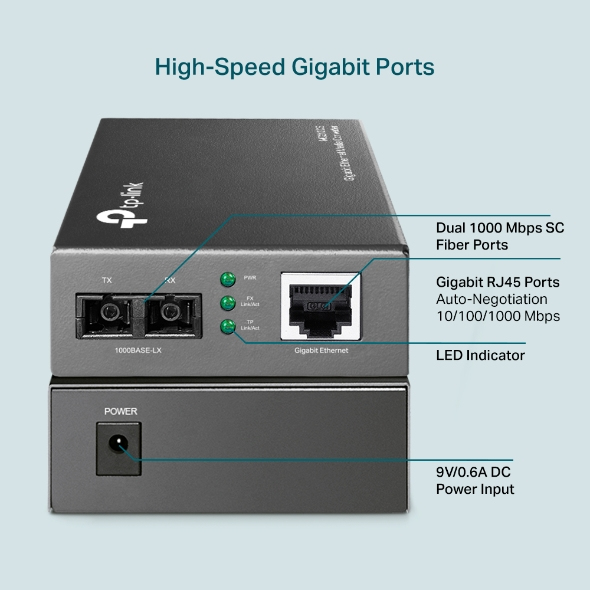 TP-LINK Gigabit-Ethernet-Medienkonverter(SC, Singlemode) – Ansicht 7